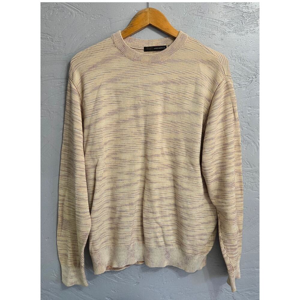 Greg Norman Men's Light Colored Cute Designed Sweater Size Medium